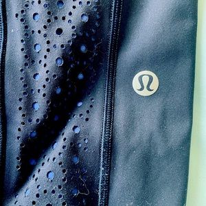 SOLD: Lululemon Blue Leggings with lighter blue side flowery panel Size 10